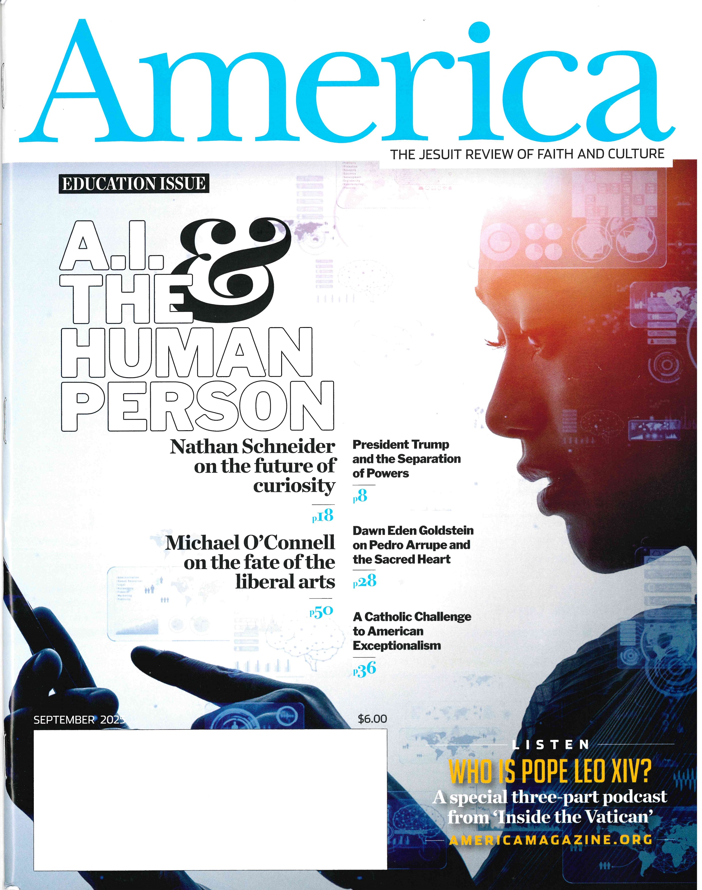 Cover of the September 2025 issue of "America - Jesuit Review".
