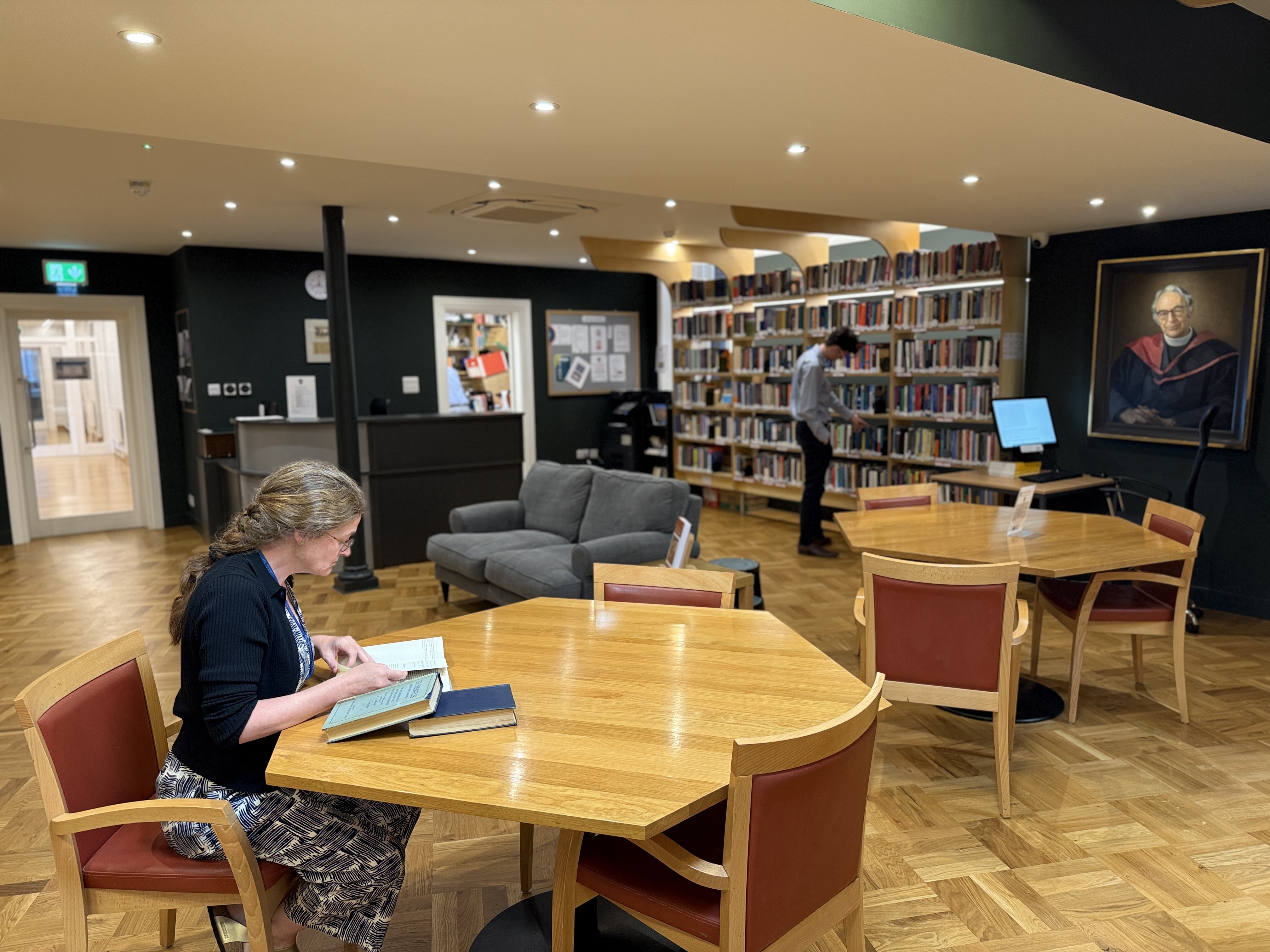 Showing part of the Heythrop Library reading room and the London Jesuit Centre (Mayfair, London), UK, Earth.